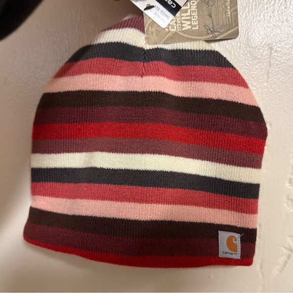 Carhartt Accessories - Carhartt Womens Multi Striped Red - Red, Pink, Black Knit Cap